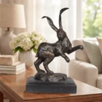 Leaping Rabbit on Pedestal