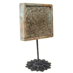 Carved Floral Panel on Stand - Image 4