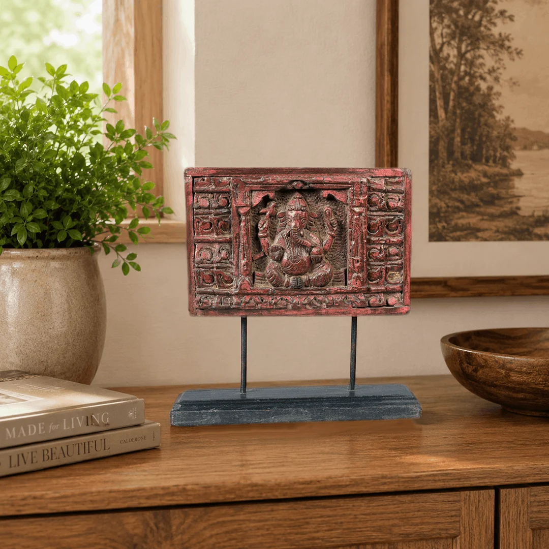 DJ084 Ganesha Relief on Stand - Image 1
