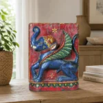 Carved Elephant Lion Panel