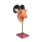 Carved Ram Head on Stand - Image 2