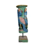 Peacock Motif Vase on Stand - Image 3